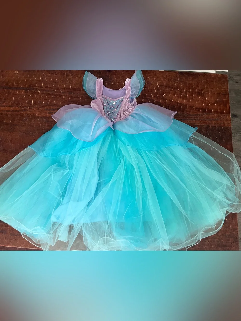 Kids Ariel like Princess Dress Costume Full Skirt